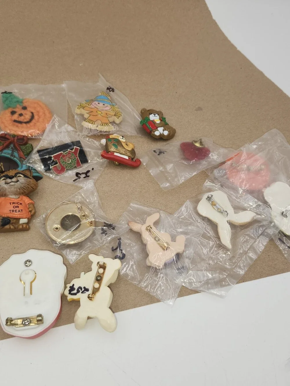 Huge lot Vintage Valentine's Holiday Pins earrings jewelery Halloween Christmas